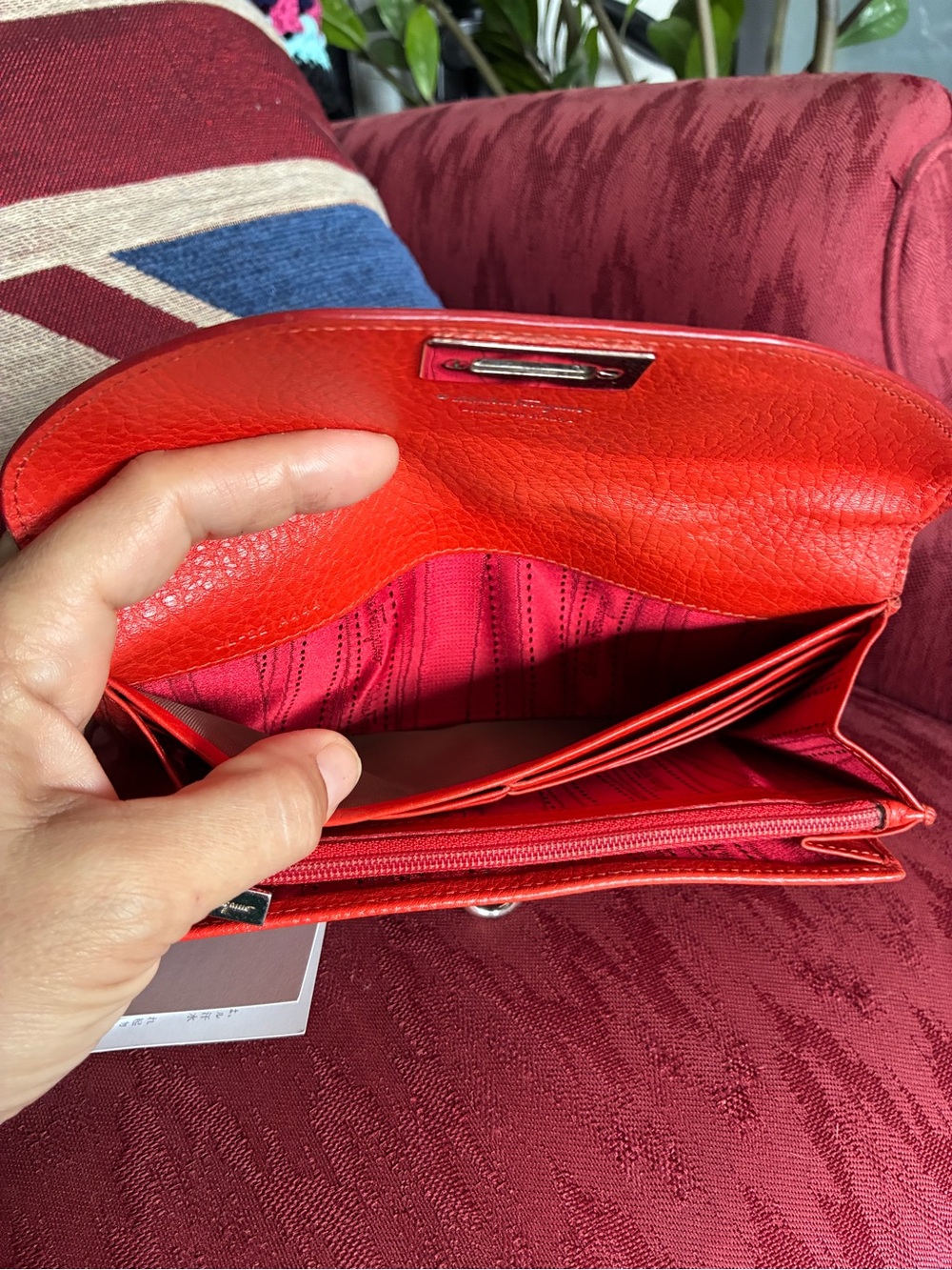 Salvatore Ferragamo Orange Pebbled Leather Clutch Purse with Original Papers - Picture 2 of 13